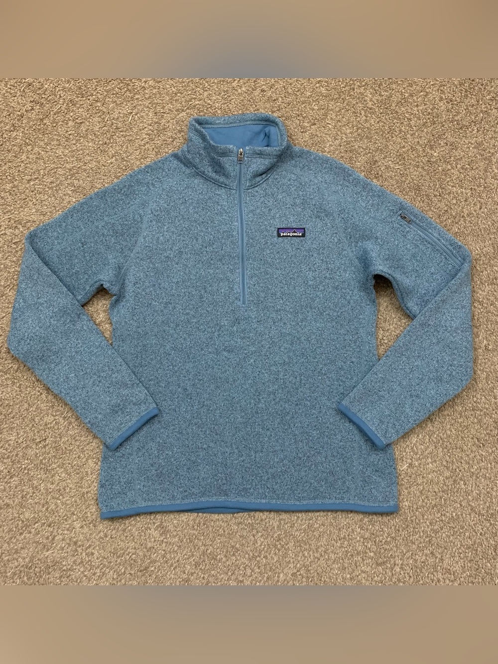 Patagonia Better Sweater Womens Medium Blue Quarter Zip Fleece Outdoor Pullover